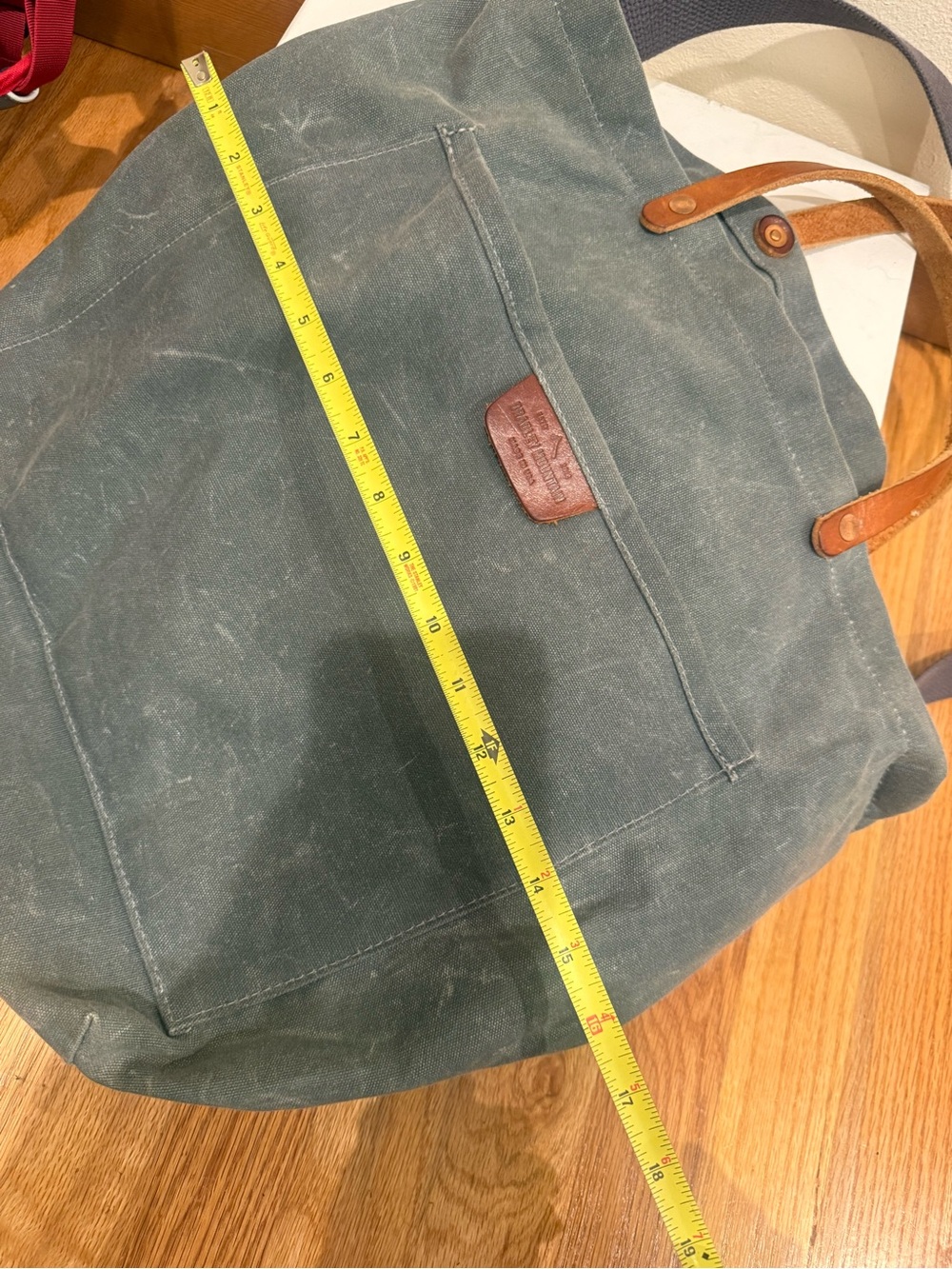bradley mountain Coal Tote Waxed Canvas Shoulder Bag Leather Handles USA - Picture 2 of 4